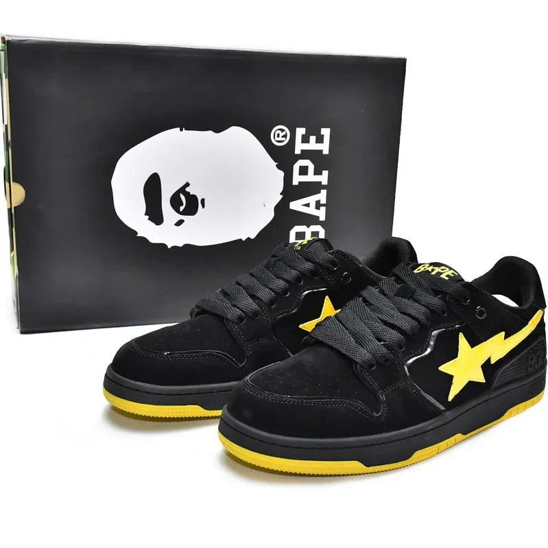 Bapesta "SK8 Black Electric Yellow"