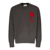 Ami Paris Sweater Red Logo Grey