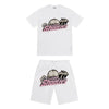 Trapstar Shooters Chenille Short Set- White/Pink
